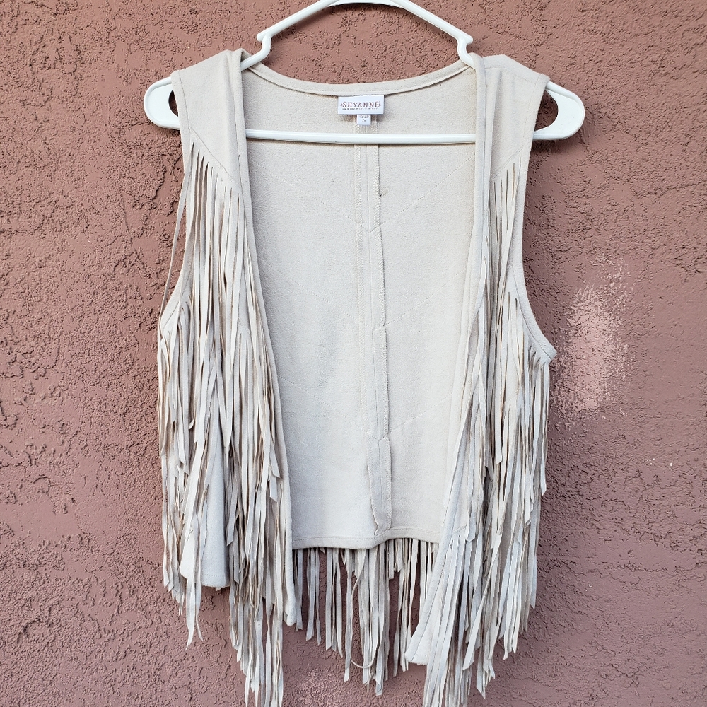 Sundance Shyanne Cream Fringe Vest Sz S